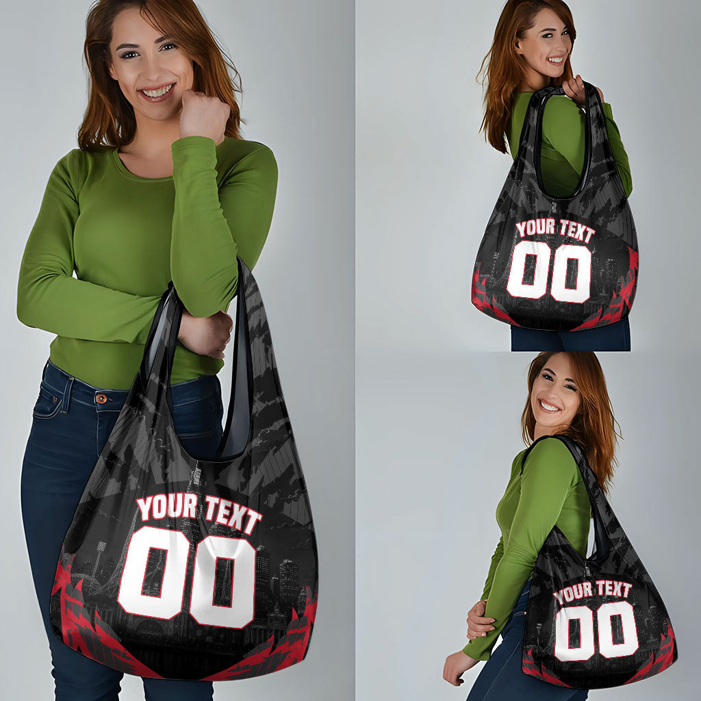 Personalised Essendon Bombers Football Grocery Bag Fierce Mosquito Mascot 3D Grunge City Art