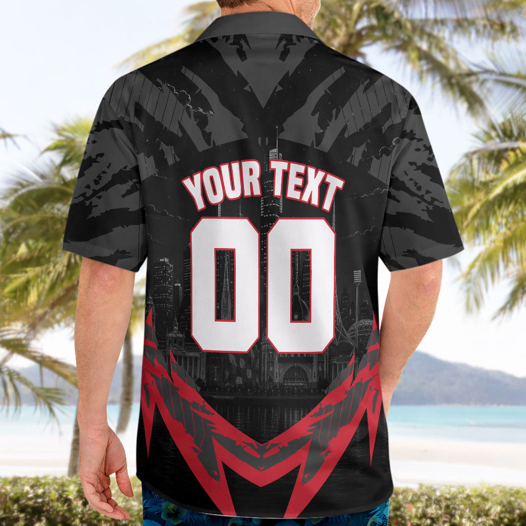 Personalised Essendon Bombers Football Hawaiian Shirt Fierce Mosquito Mascot 3D Grunge City Art