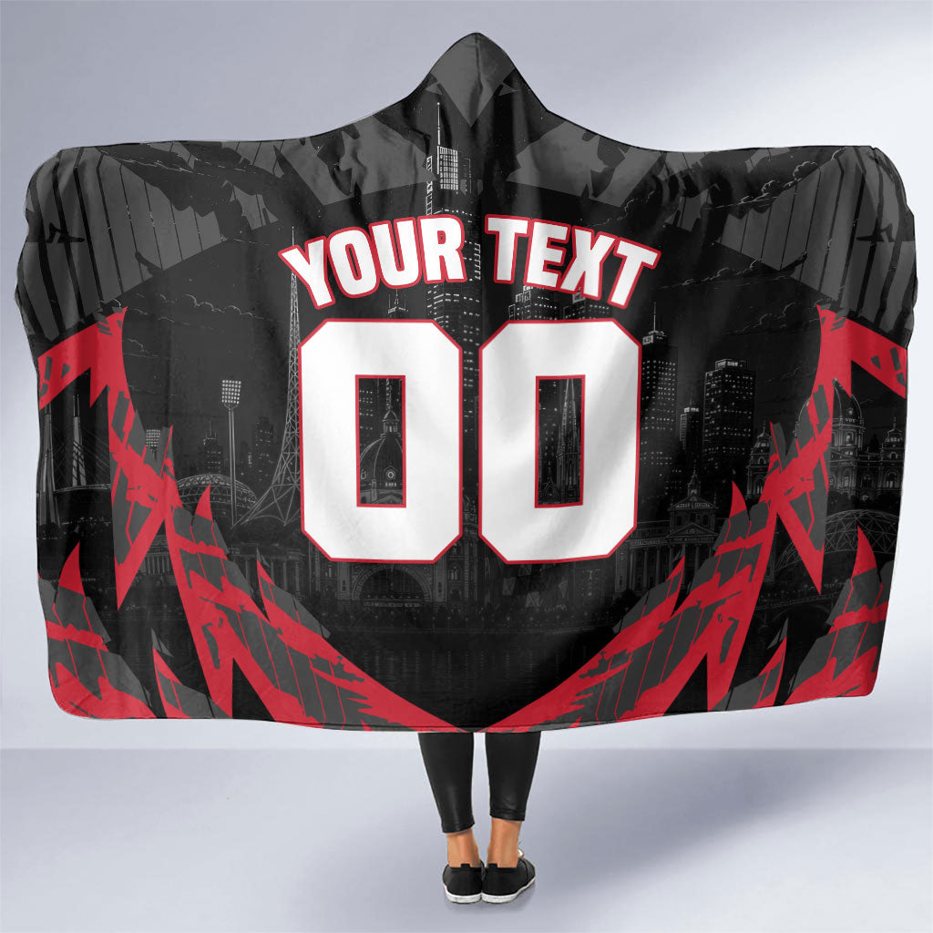 Personalised Essendon Bombers Football Hooded Blanket Fierce Mosquito Mascot 3D Grunge City Art