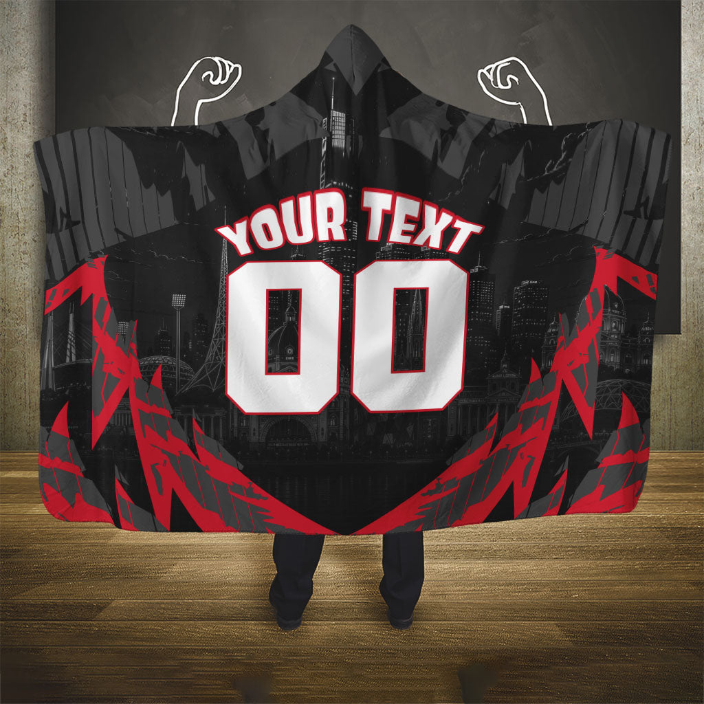 Personalised Essendon Bombers Football Hooded Blanket Fierce Mosquito Mascot 3D Grunge City Art