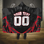 Personalised Essendon Bombers Football Hooded Blanket Fierce Mosquito Mascot 3D Grunge City Art