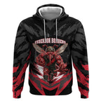 Personalised Essendon Bombers Football Hoodie Fierce Mosquito Mascot 3D Grunge City Art