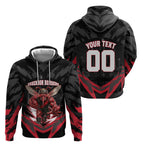Personalised Essendon Bombers Football Hoodie Fierce Mosquito Mascot 3D Grunge City Art