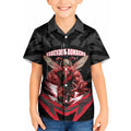Personalised Essendon Bombers Football Kid Hawaiian Shirt Fierce Mosquito Mascot 3D Grunge City Art