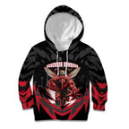 Personalised Essendon Bombers Football Kid Hoodie Fierce Mosquito Mascot 3D Grunge City Art