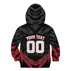 Personalised Essendon Bombers Football Kid Hoodie Fierce Mosquito Mascot 3D Grunge City Art