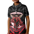 Personalised Essendon Bombers Football Kid Polo Shirt Fierce Mosquito Mascot 3D Grunge City Art