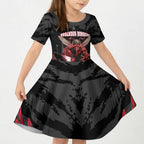 Personalised Essendon Bombers Football Kid Short Sleeve Dress Fierce Mosquito Mascot 3D Grunge City Art