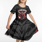 Personalised Essendon Bombers Football Kid Short Sleeve Dress Fierce Mosquito Mascot 3D Grunge City Art
