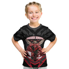 Personalised Essendon Bombers Football Kid T Shirt Fierce Mosquito Mascot 3D Grunge City Art
