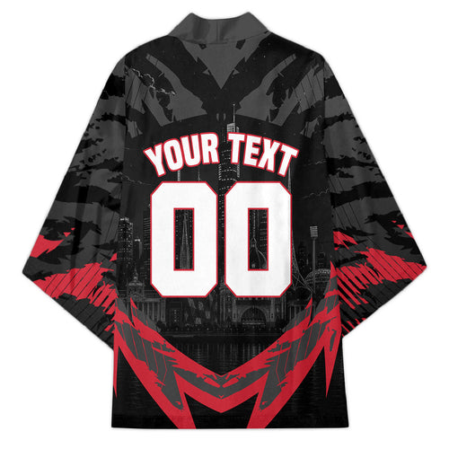 Personalised Essendon Bombers Football Kimono Fierce Mosquito Mascot 3D Grunge City Art