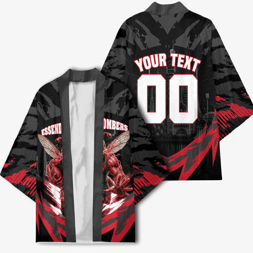 Personalised Essendon Bombers Football Kimono Fierce Mosquito Mascot 3D Grunge City Art