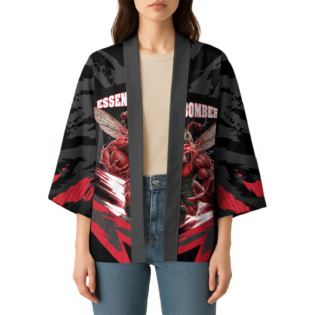 Personalised Essendon Bombers Football Kimono Fierce Mosquito Mascot 3D Grunge City Art