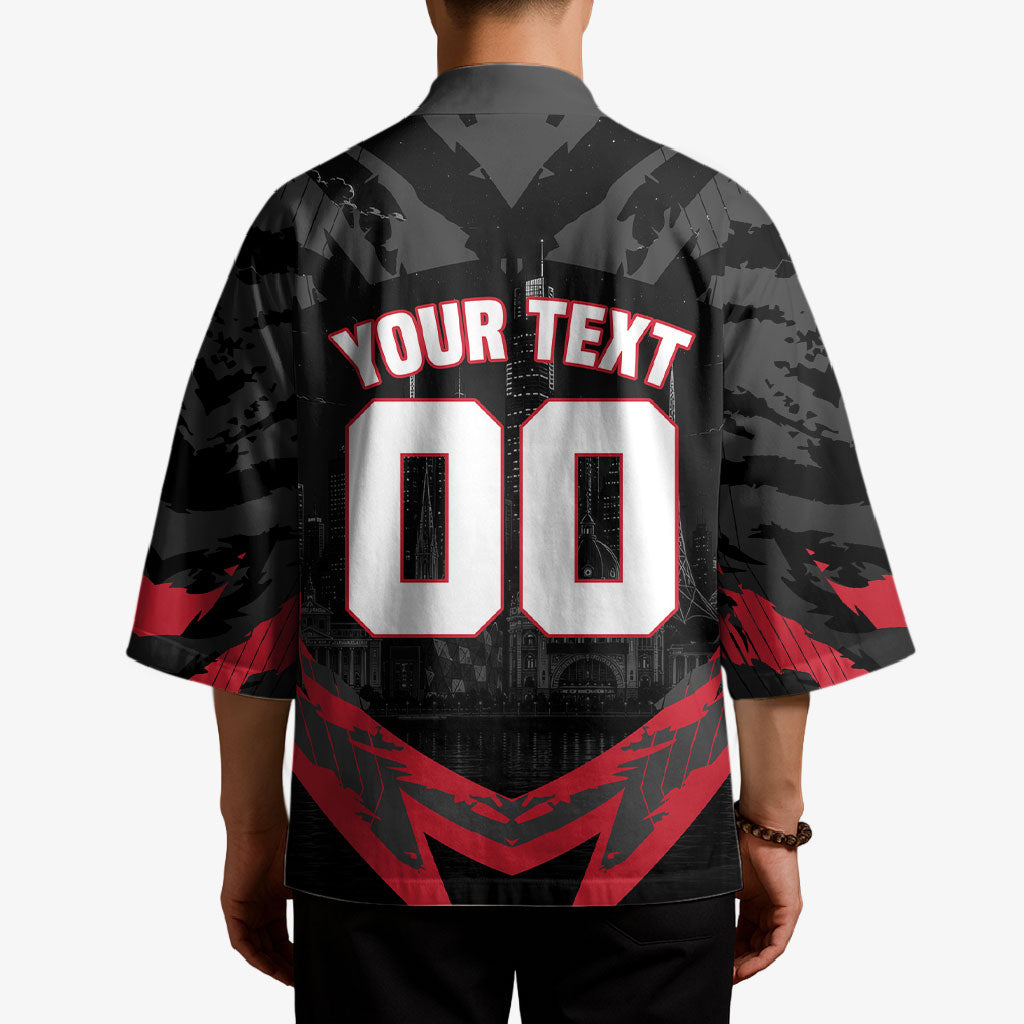 Personalised Essendon Bombers Football Kimono Fierce Mosquito Mascot 3D Grunge City Art
