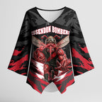 Personalised Essendon Bombers Football Kimono Sleeve Blouse Fierce Mosquito Mascot 3D Grunge City Art