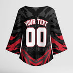 Personalised Essendon Bombers Football Kimono Sleeve Blouse Fierce Mosquito Mascot 3D Grunge City Art