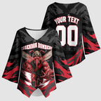 Personalised Essendon Bombers Football Kimono Sleeve Blouse Fierce Mosquito Mascot 3D Grunge City Art