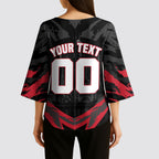 Personalised Essendon Bombers Football Kimono Sleeve Blouse Fierce Mosquito Mascot 3D Grunge City Art