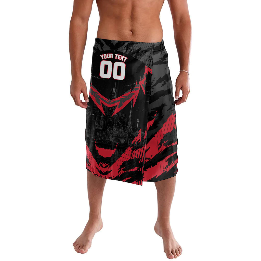 Personalised Essendon Bombers Football Lavalava Fierce Mosquito Mascot 3D Grunge City Art