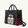 Personalised Essendon Bombers Football Leather Bag Fierce Mosquito Mascot 3D Grunge City Art