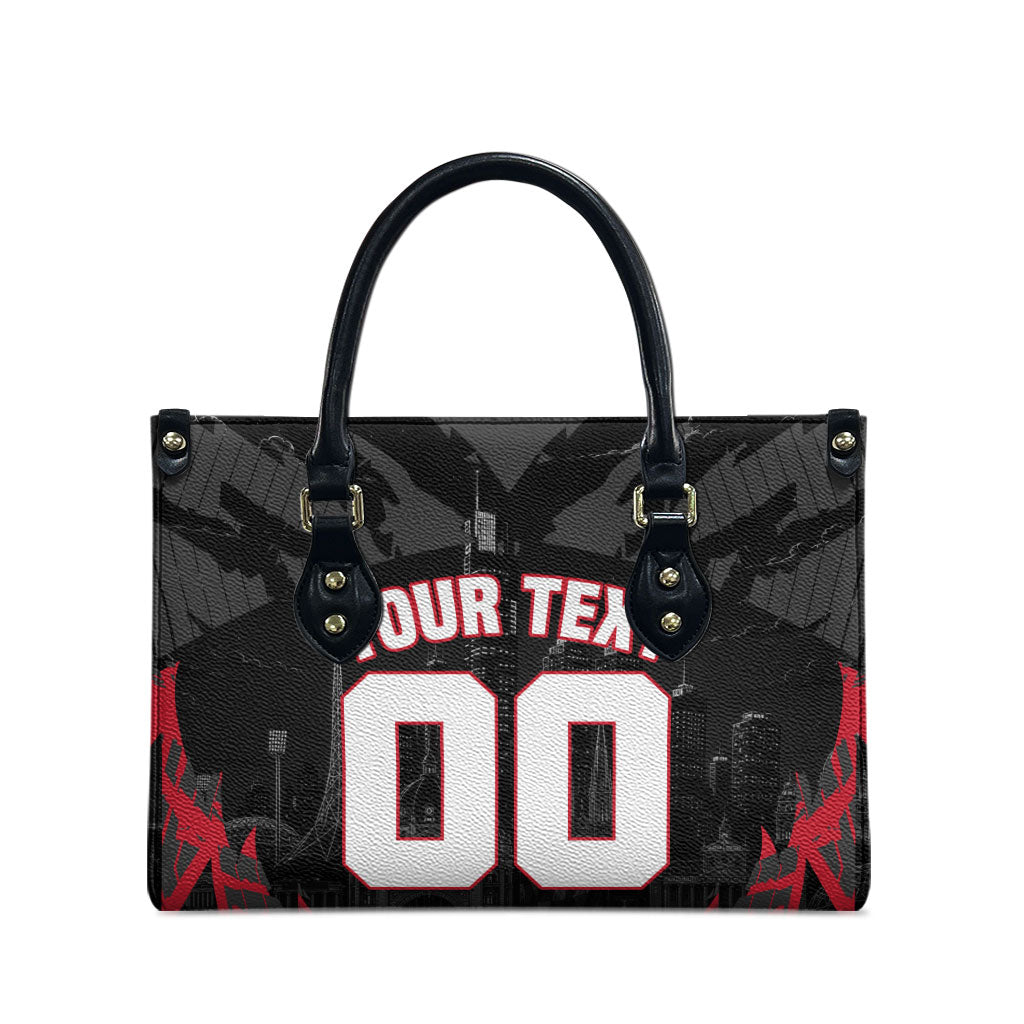 Personalised Essendon Bombers Football Leather Bag Fierce Mosquito Mascot 3D Grunge City Art