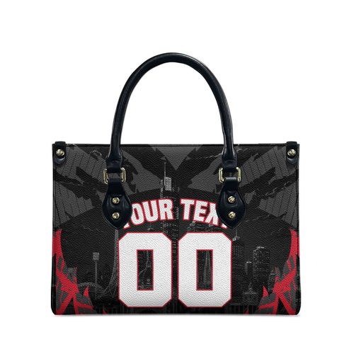Personalised Essendon Bombers Football Leather Bag Fierce Mosquito Mascot 3D Grunge City Art