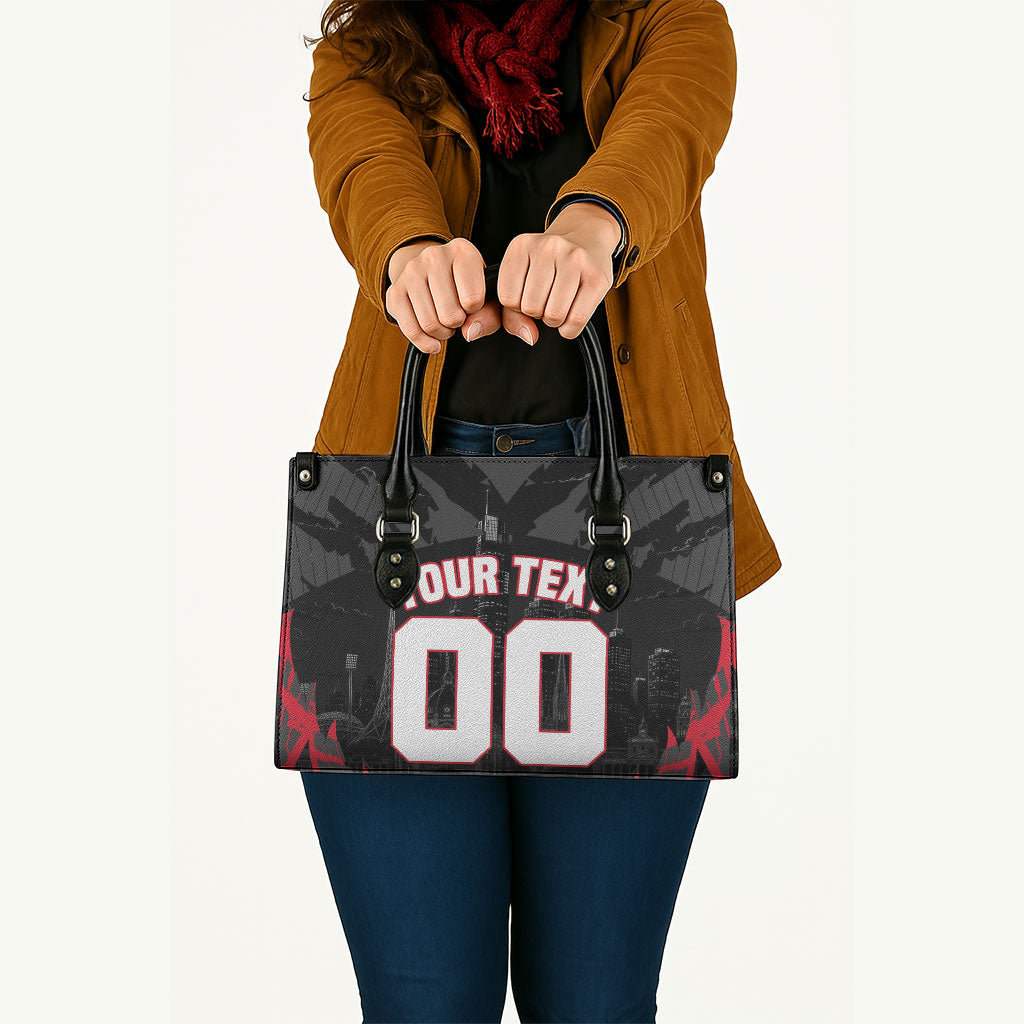 Personalised Essendon Bombers Football Leather Bag Fierce Mosquito Mascot 3D Grunge City Art