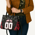 Personalised Essendon Bombers Football Leather Bag Fierce Mosquito Mascot 3D Grunge City Art