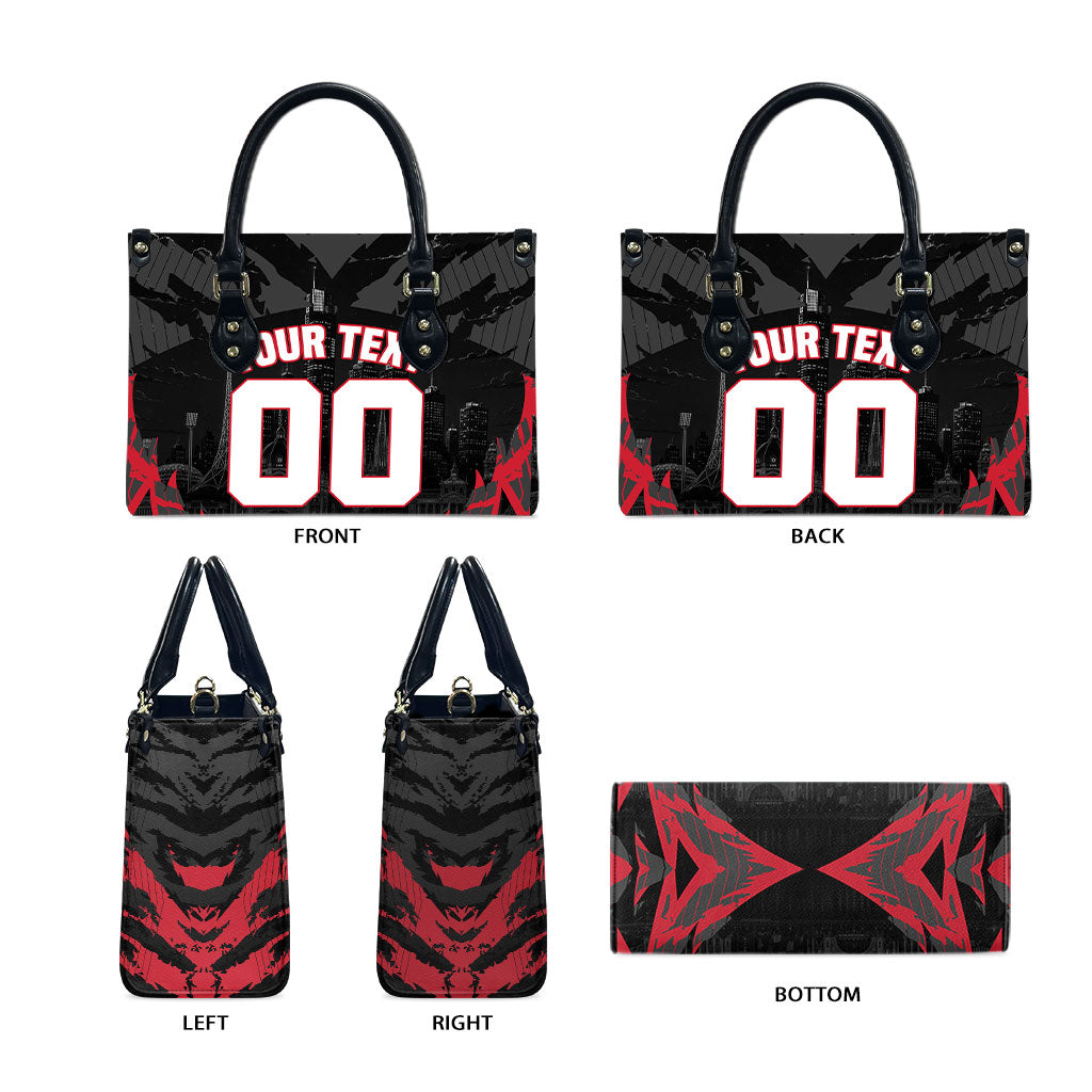 Personalised Essendon Bombers Football Leather Bag Fierce Mosquito Mascot 3D Grunge City Art
