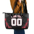 Personalised Essendon Bombers Football Leather Tote Bag Fierce Mosquito Mascot 3D Grunge City Art