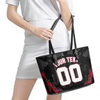 Personalised Essendon Bombers Football Leather Tote Bag Fierce Mosquito Mascot 3D Grunge City Art