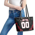 Personalised Essendon Bombers Football Leather Tote Bag Fierce Mosquito Mascot 3D Grunge City Art