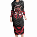 Personalised Essendon Bombers Football Long Sleeve Bodycon Dress Fierce Mosquito Mascot 3D Grunge City Art