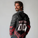 Personalised Essendon Bombers Football Long Sleeve Polo Shirt Fierce Mosquito Mascot 3D Grunge City Art