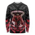Personalised Essendon Bombers Football Long Sleeve Shirt Fierce Mosquito Mascot 3D Grunge City Art