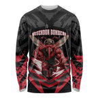 Personalised Essendon Bombers Football Long Sleeve Shirt Fierce Mosquito Mascot 3D Grunge City Art