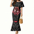 Personalised Essendon Bombers Football Mermaid Dress Fierce Mosquito Mascot 3D Grunge City Art