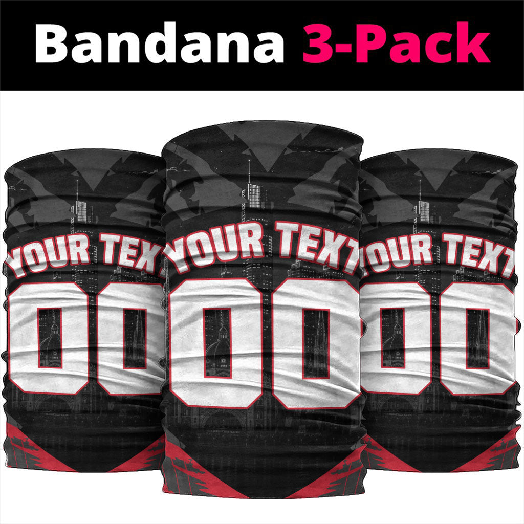 Personalised Essendon Bombers Football Neck Gaiter Fierce Mosquito Mascot 3D Grunge City Art