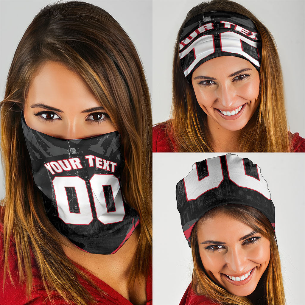 Personalised Essendon Bombers Football Neck Gaiter Fierce Mosquito Mascot 3D Grunge City Art