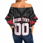 Personalised Essendon Bombers Football Off Shoulder Wrap Waist Top Fierce Mosquito Mascot 3D Grunge City Art