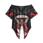 Personalised Essendon Bombers Football Off Shoulder Wrap Waist Top Fierce Mosquito Mascot 3D Grunge City Art