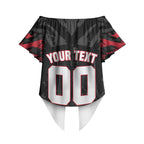 Personalised Essendon Bombers Football Off Shoulder Wrap Waist Top Fierce Mosquito Mascot 3D Grunge City Art