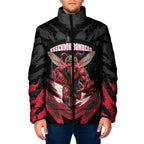 Personalised Essendon Bombers Football Padded Jacket Fierce Mosquito Mascot 3D Grunge City Art
