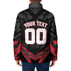 Personalised Essendon Bombers Football Padded Jacket Fierce Mosquito Mascot 3D Grunge City Art