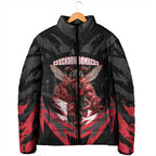 Personalised Essendon Bombers Football Padded Jacket Fierce Mosquito Mascot 3D Grunge City Art