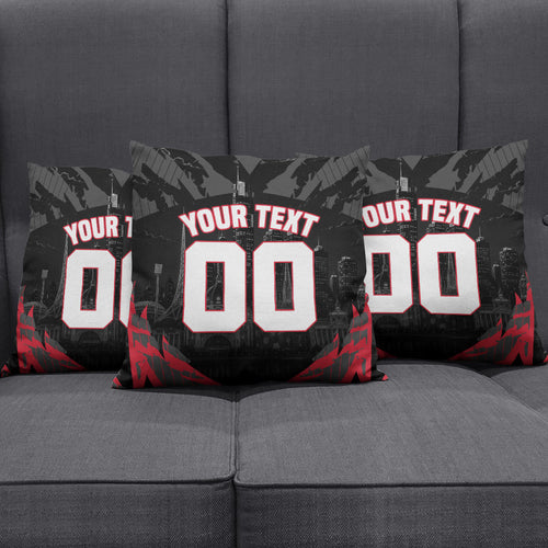 Personalised Essendon Bombers Football Pillow Cover Fierce Mosquito Mascot 3D Grunge City Art