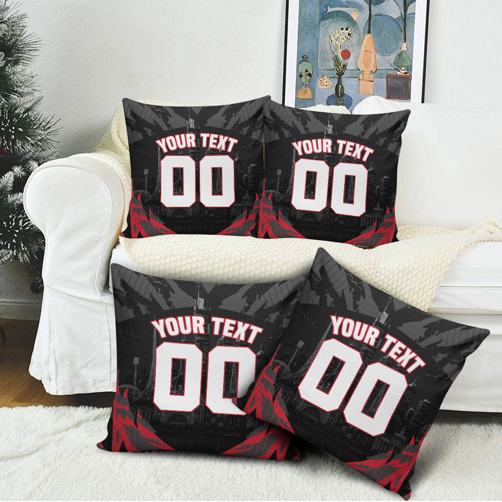 Personalised Essendon Bombers Football Pillow Cover Fierce Mosquito Mascot 3D Grunge City Art