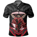 Personalised Essendon Bombers Football Polo Shirt Fierce Mosquito Mascot 3D Grunge City Art