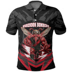 Personalised Essendon Bombers Football Polo Shirt Fierce Mosquito Mascot 3D Grunge City Art