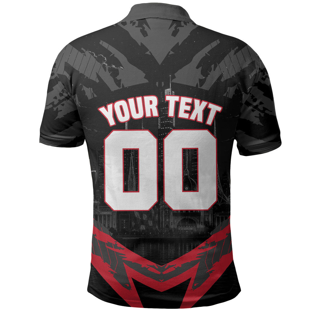 Personalised Essendon Bombers Football Polo Shirt Fierce Mosquito Mascot 3D Grunge City Art